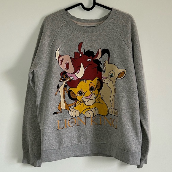 Disney The Lion Kind Pullover Grey Sweater Size L - Picture 1 of 3